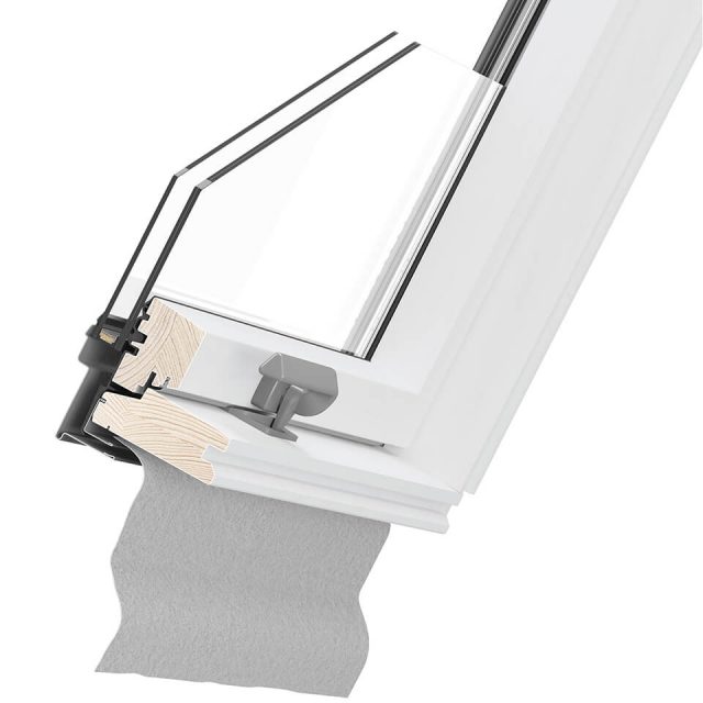 Better View cross-section of white roof window